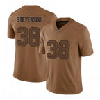 Johmsee NE.Patriots #38 Rhamondre Stevenson Player Brown Salute To Service Limited Stitched Jerseys
