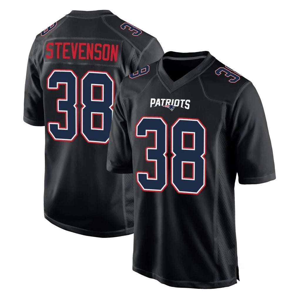 Johmsee NE.Patriots #38 Rhamondre Stevenson Player Carbon Fashion Limited Home Game Stitched Jerseys