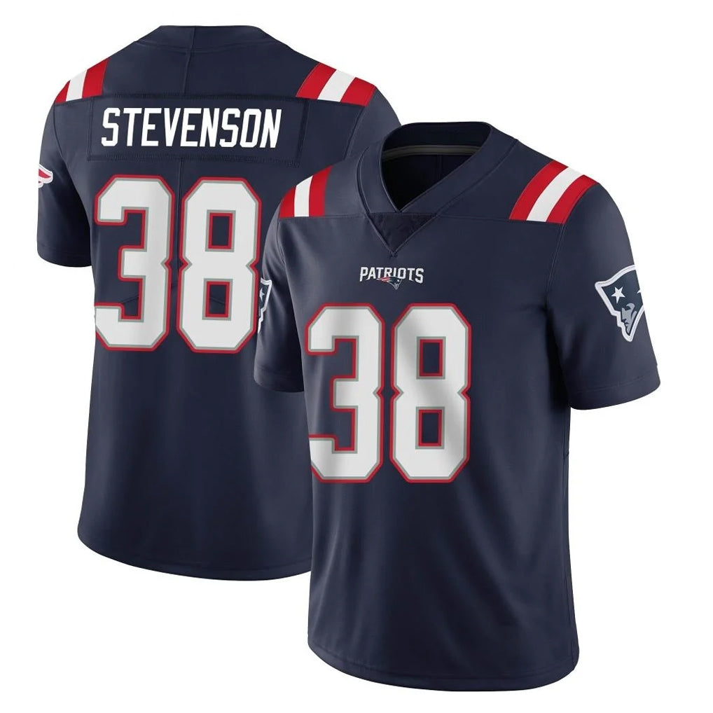 Johmsee NE.Patriots #38 Rhamondre Stevenson Player Navy Vapor Untouchable Home Game Stitched Jerseys