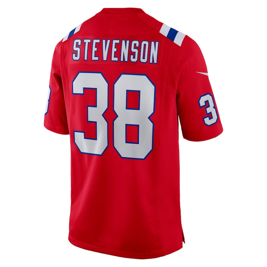 Johmsee NE.Patriots #38 Rhamondre Stevenson Player Red Home Game Stitched Jerseys