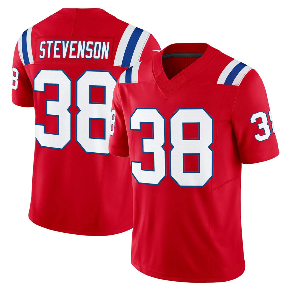 Johmsee NE.Patriots #38 Rhamondre Stevenson Player Red Limited Vapor F.U.S.E. Home Game Stitched Jerseys