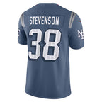 Johmsee NE.Patriots #38 Rhamondre Stevenson Player Storm Blue Rivalries Collection Limited Stitched Jerseys