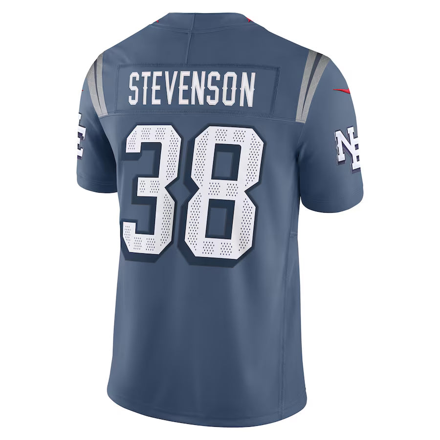 Johmsee NE.Patriots #38 Rhamondre Stevenson Player Storm Blue Rivalries Collection Limited Stitched Jerseys