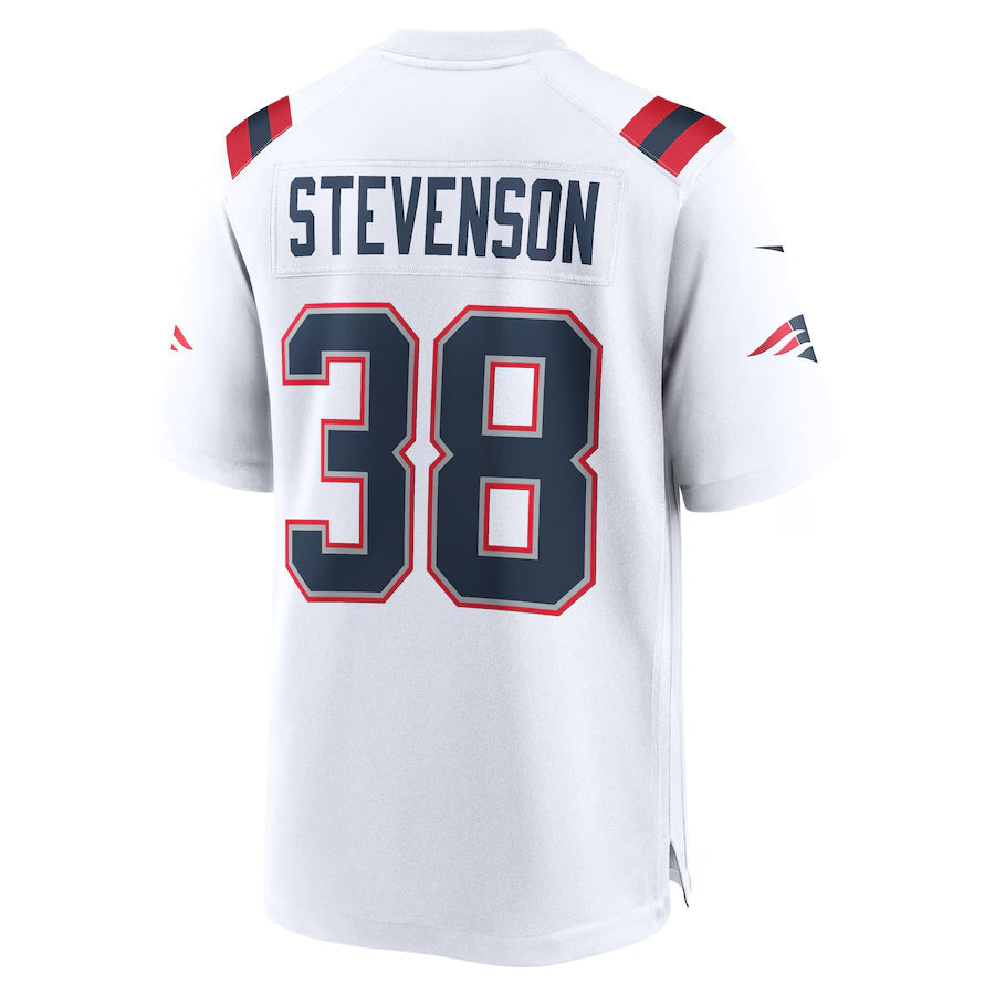 Johmsee NE.Patriots #38 Rhamondre Stevenson Player White Home Game Stitched Jerseys