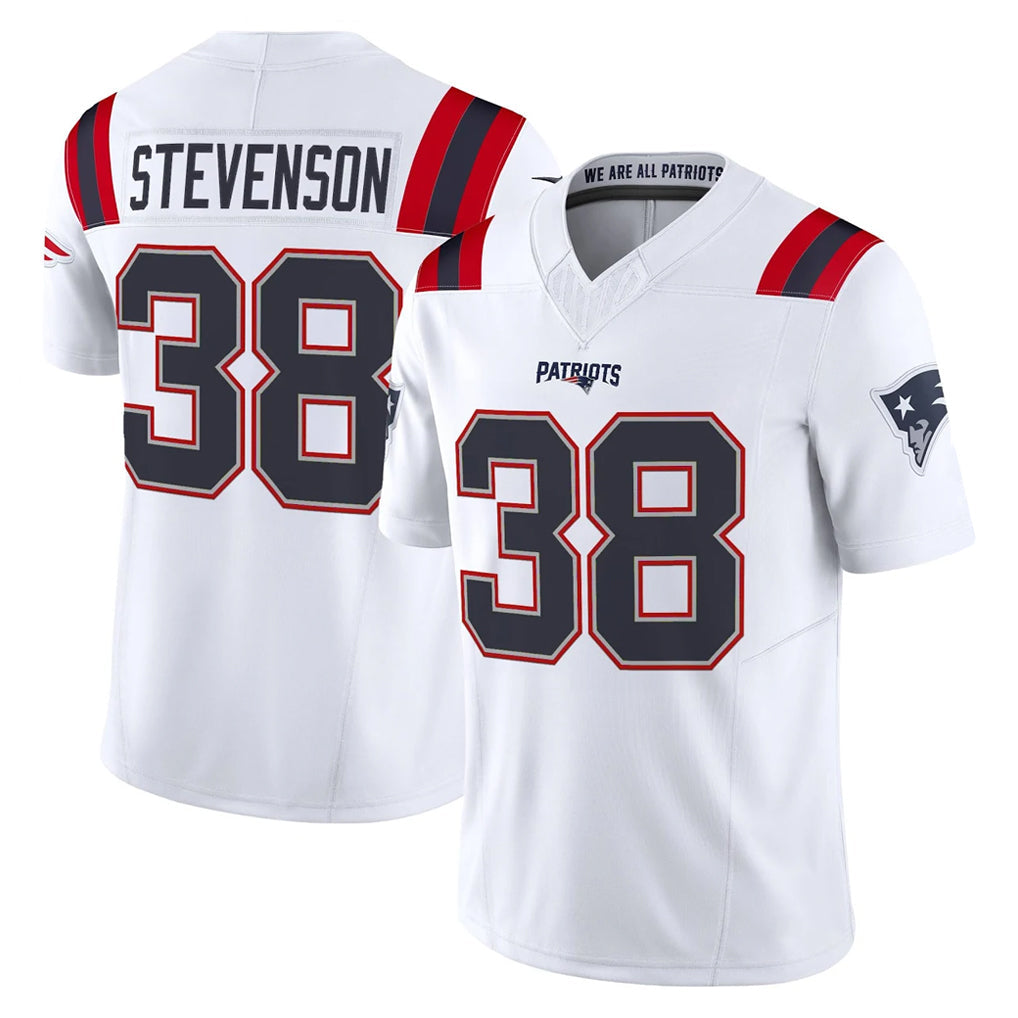 Johmsee NE.Patriots #38 Rhamondre Stevenson Player White Limited Vapor F.U.S.E. Home Game Stitched Jerseys