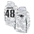 Johmsee NE.Patriots #48 Namdi Obiazor Player Arctic Camo Salute to Service Pullover Hoodies Limited Game Stitched Jerseys