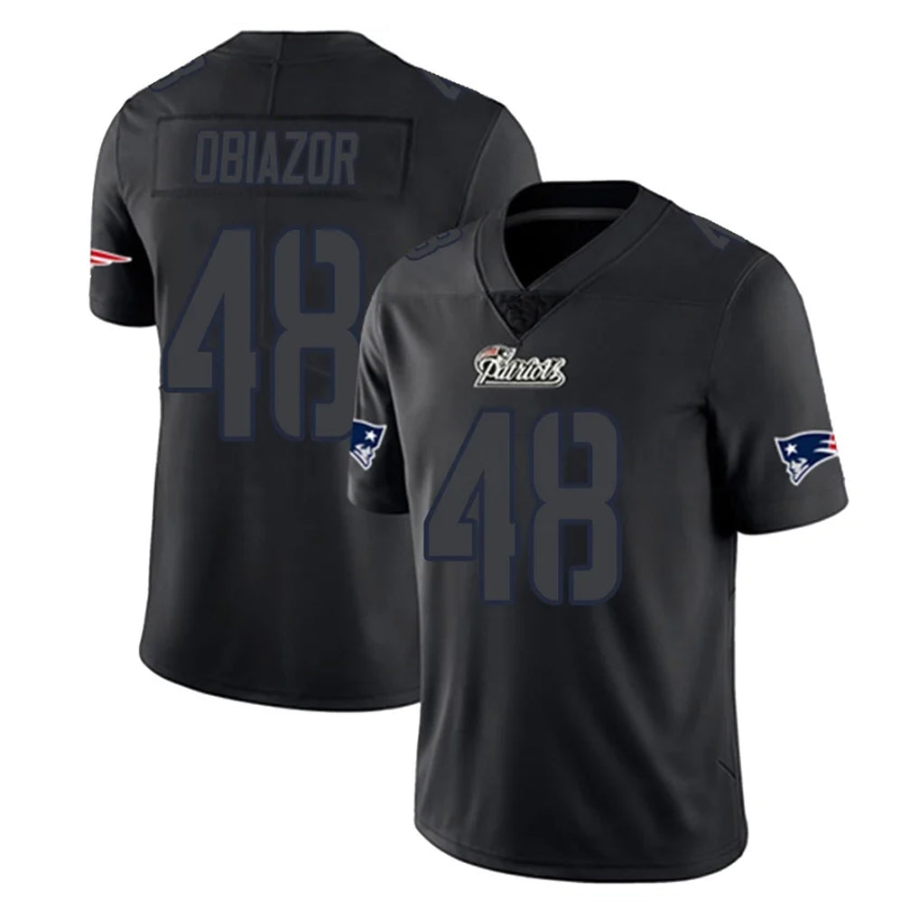 Johmsee NE.Patriots #48 Namdi Obiazor Player Black Impact LImited Home Game Stitched Jerseys