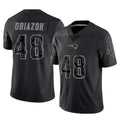 Johmsee NE.Patriots #48 Namdi Obiazor Player Black Reflective LImited Home Game Stitched Jerseys