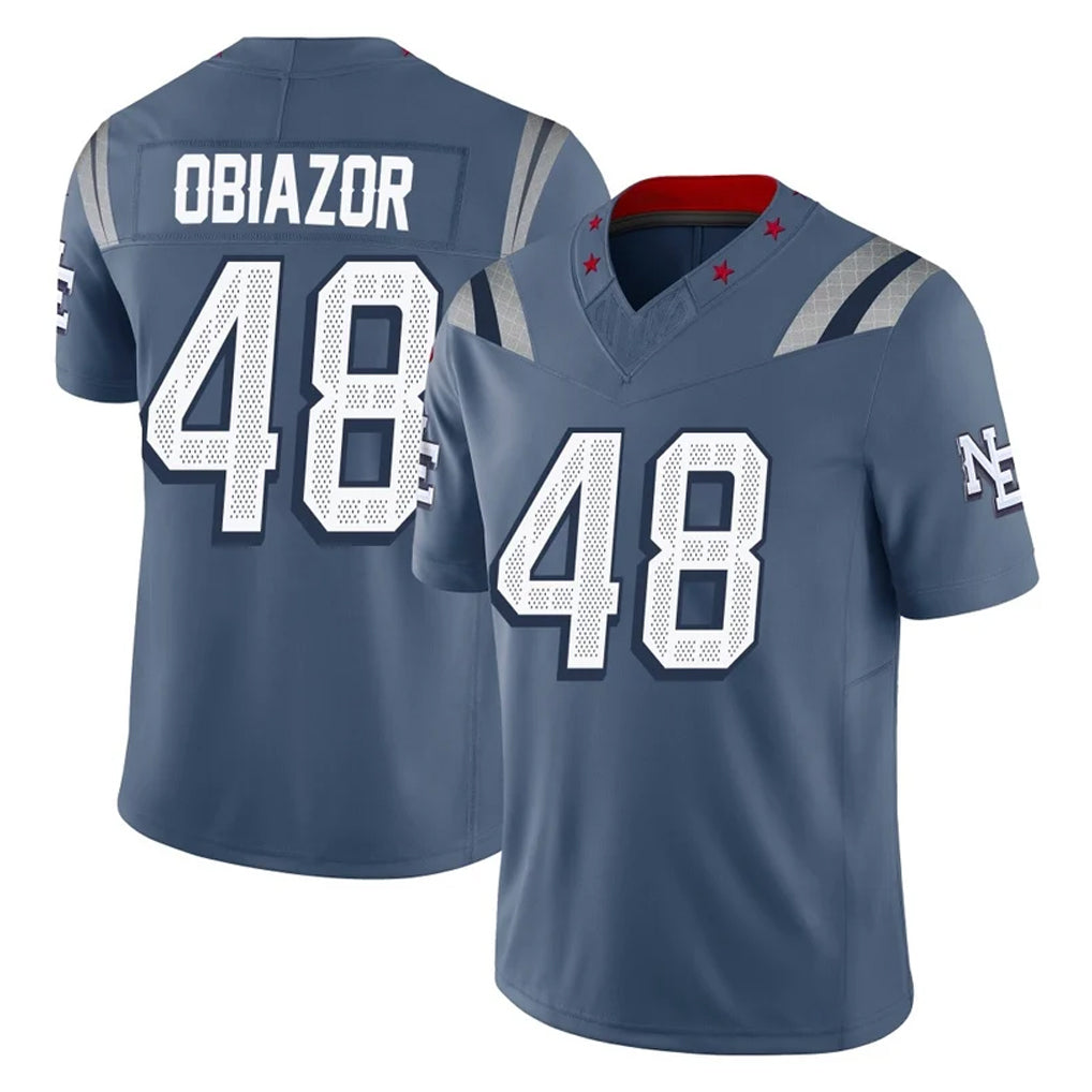 Johmsee NE.Patriots #48 Namdi Obiazor Player Blue Limited Rivalries Collection Home Game Stitched Jerseys