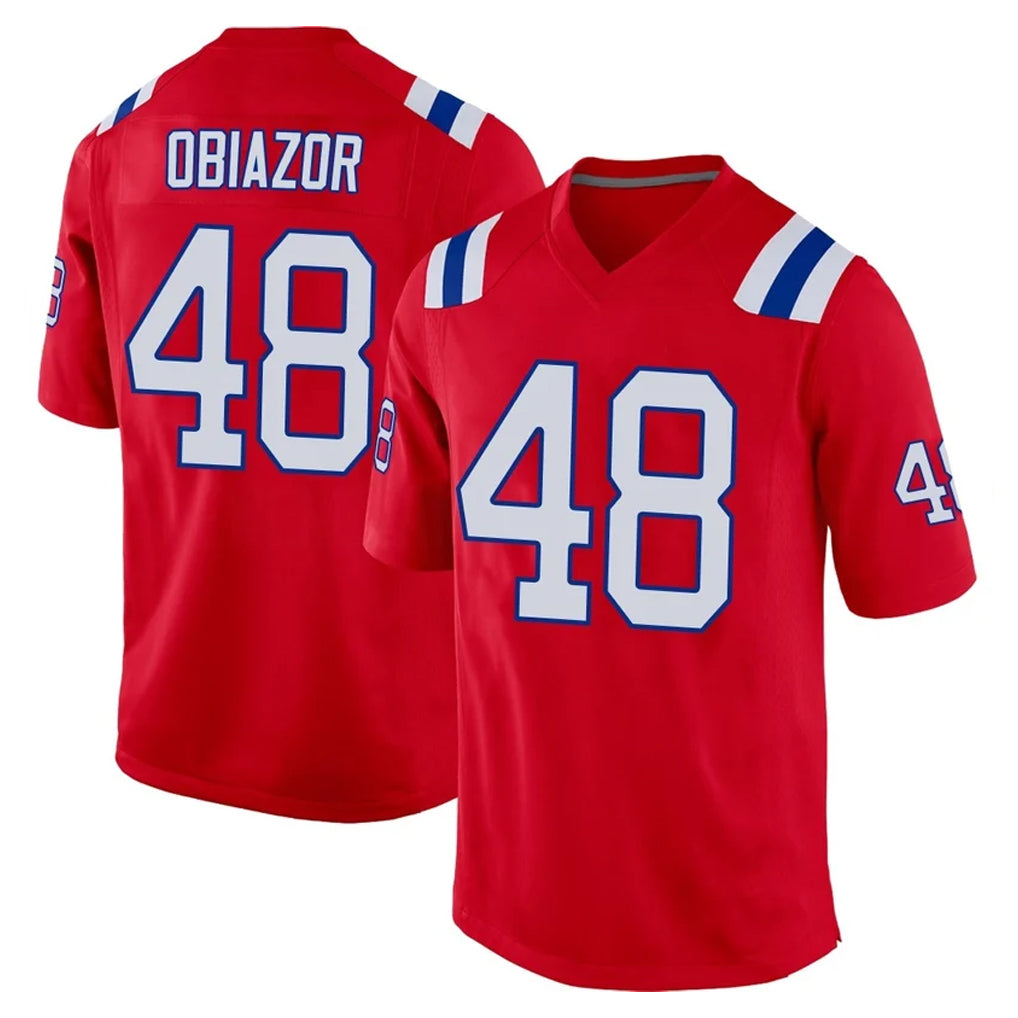 Johmsee NE.Patriots #48 Namdi Obiazor Player Red Home Game Stitched Jerseys