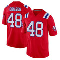 Johmsee NE.Patriots #48 Namdi Obiazor Player Red Home Game Stitched Jerseys