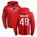 Johmsee NE.Patriots #48 Namdi Obiazor Player Red LOGO Pullover Hoodies Home Game Stitched Jerseys