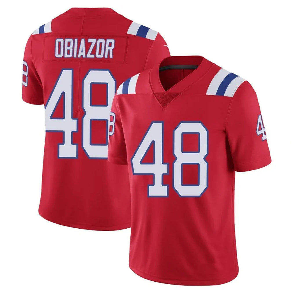 Johmsee NE.Patriots #48 Namdi Obiazor Player Red Vapor Untouchable Home Game Stitched Jerseys
