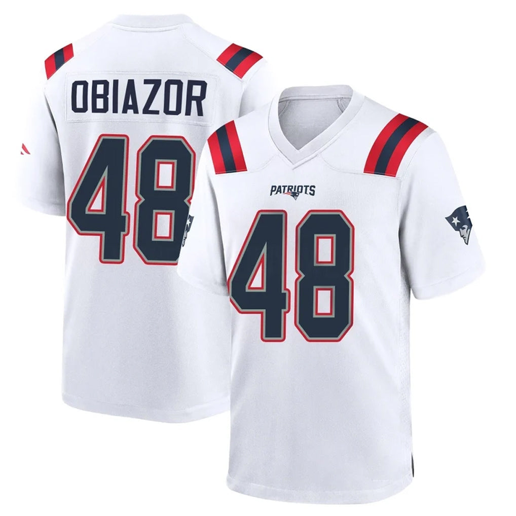Johmsee NE.Patriots #48 Namdi Obiazor Player White Home Game Stitched Jerseys