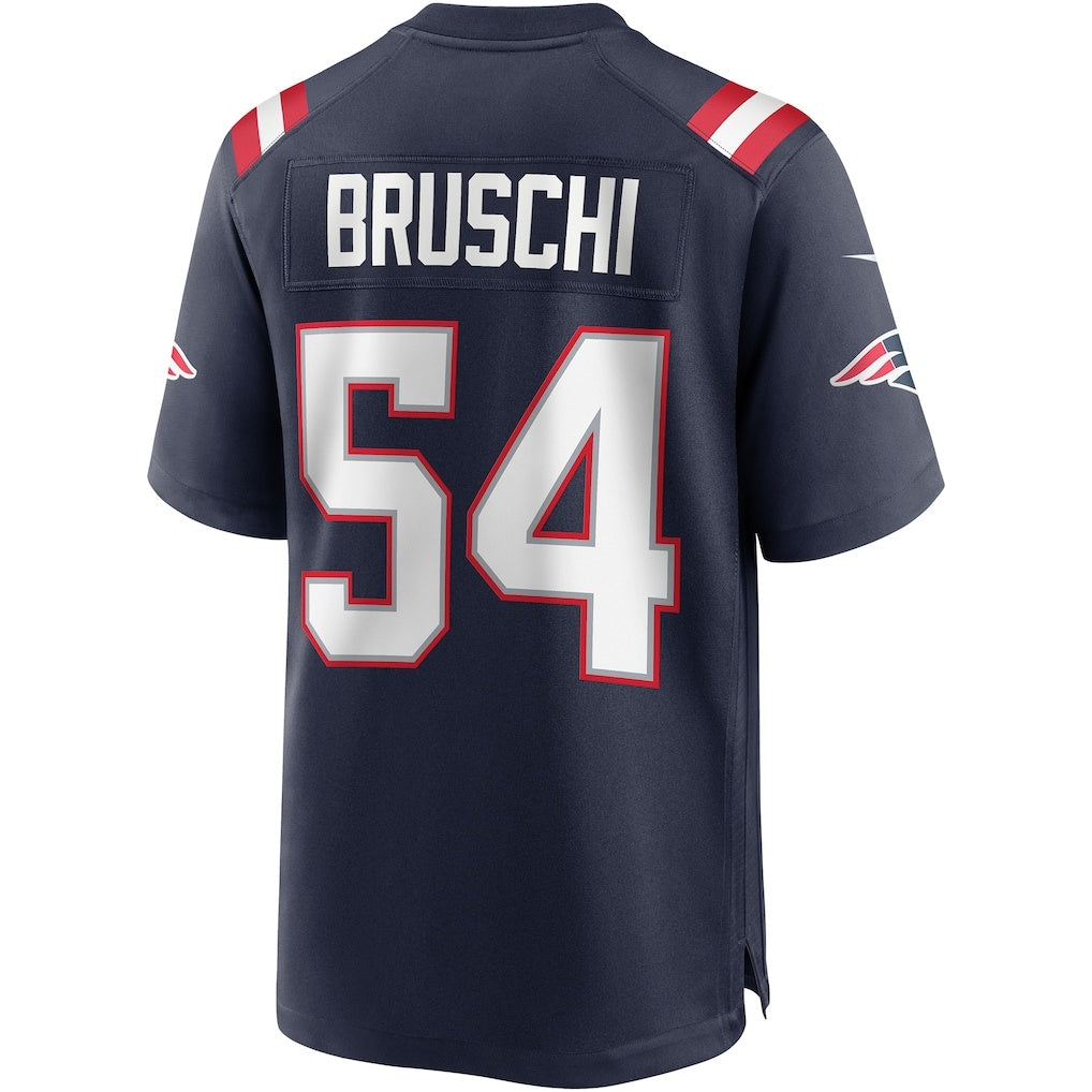Johmsee NE.Patriots #54 Tedy Bruschi Navy Game Retired Player Stitched Jerseys