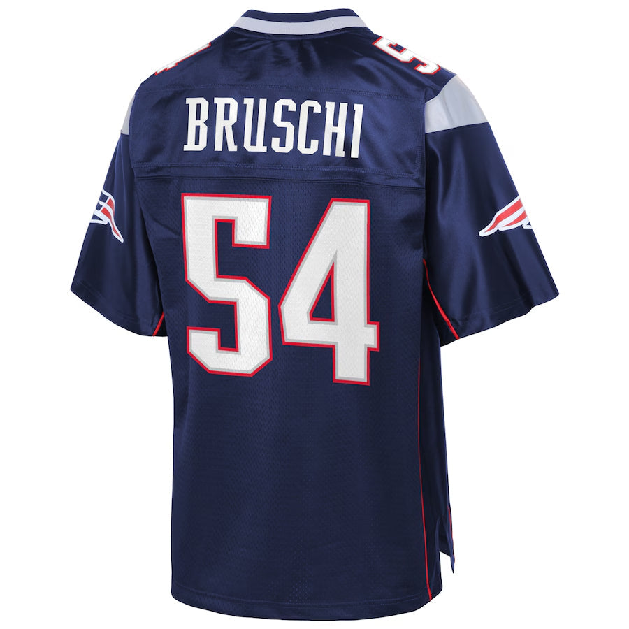 Johmsee NE.Patriots #54 Tedy Bruschi Player Navy Pro Line Retired Stitched Jerseys