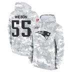 Johmsee NE.Patriots #55 Jared Wilson Player Arctic Camo Salute to Service Pullover Hoodies Limited Game Stitched Jerseys