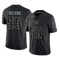 Johmsee NE.Patriots #55 Jared Wilson Player Black Reflective LImited Home Game Stitched Jerseys