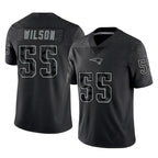 Johmsee NE.Patriots #55 Jared Wilson Player Black Reflective LImited Home Game Stitched Jerseys
