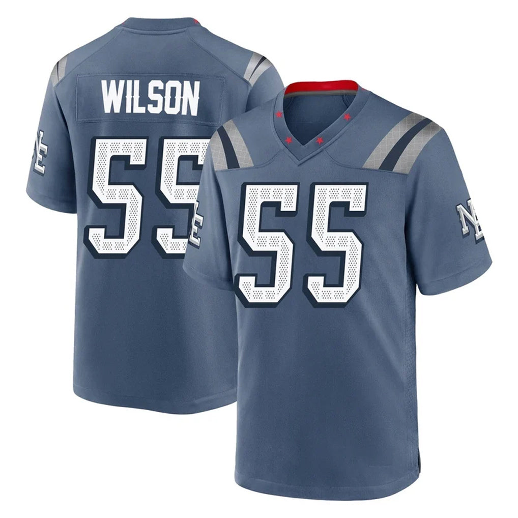 Johmsee NE.Patriots #55 Jared Wilson Player Blue Rivalries Collection Home Game Stitched Jerseys