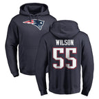 Johmsee NE.Patriots #55 Jared Wilson Player Navy LOGO Pullover Hoodies Home Game Stitched Jerseys