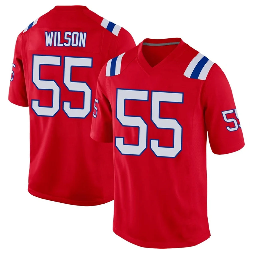 Johmsee NE.Patriots #55 Jared Wilson Player Red Home Game Stitched Jerseys