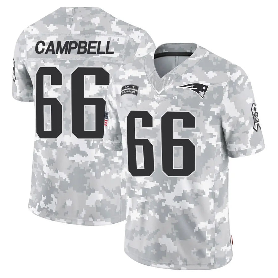 Johmsee NE.Patriots #66 Will Campbell Player Arctic Camo Salute to Service Limited Stitched Jerseys