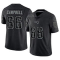 Johmsee NE.Patriots #66 Will Campbell Player Black Reflective Limited Stitched Jerseys