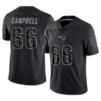 Johmsee NE.Patriots #66 Will Campbell Player Black Reflective Limited Stitched Jerseys