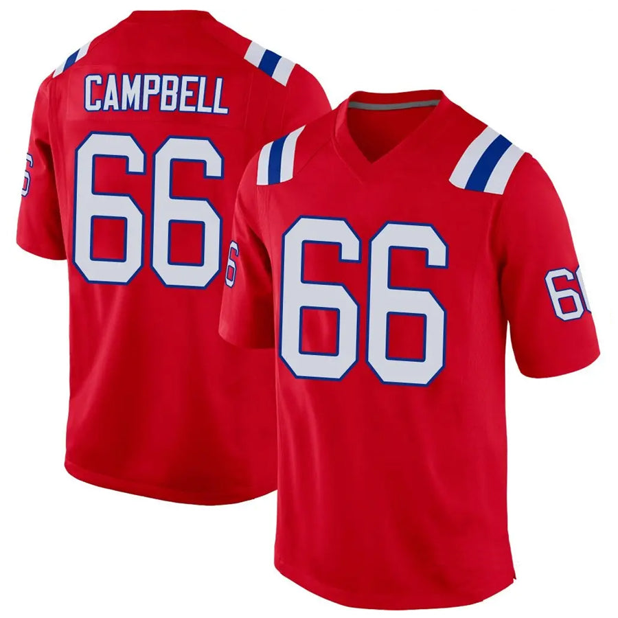 Johmsee NE.Patriots #66 Will Campbell Player Red Home Game Stitched Jerseys