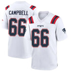 Johmsee NE.Patriots #66 Will Campbell Player White Home Game Stitched Jerseys