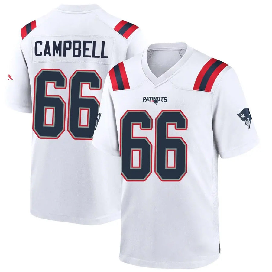 Johmsee NE.Patriots #66 Will Campbell Player White Home Game Stitched Jerseys
