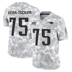 Johmsee NE.Patriots #75 Alijah Vera-Tucker Player Arctic Camo Salute To Service Limited Game Stitched Jerseys