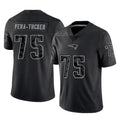 Johmsee NE.Patriots #75 Alijah Vera-Tucker Player Black Reflective LImited Home Game Stitched Jerseys