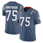 Johmsee NE.Patriots #75 Alijah Vera-Tucker Player Blue Limited Rivalries Collection Home Game Stitched Jerseys