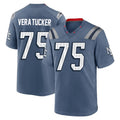 Johmsee NE.Patriots #75 Alijah Vera-Tucker Player Blue Rivalries Collection Home Game Stitched Jerseys