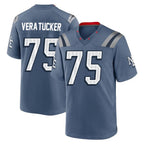 Johmsee NE.Patriots #75 Alijah Vera-Tucker Player Blue Rivalries Collection Home Game Stitched Jerseys