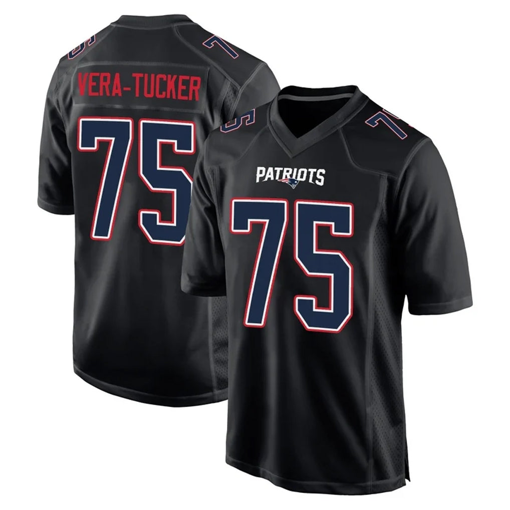 Johmsee NE.Patriots #75 Alijah Vera-Tucker Player Carbon Fashion Limited Home Game Stitched Jerseys