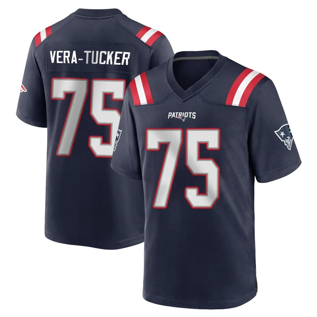 Johmsee NE.Patriots #75 Alijah Vera-Tucker Player Navy Home Game Stitched Jerseys