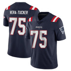 Johmsee NE.Patriots #75 Alijah Vera-Tucker Player Navy Vapor Untouchable Home Game Stitched Jerseys