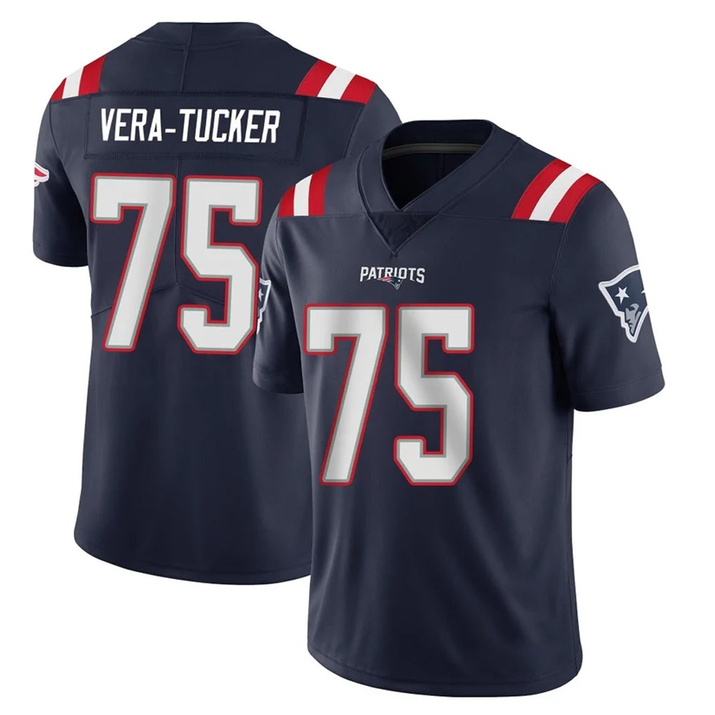 Johmsee NE.Patriots #75 Alijah Vera-Tucker Player Navy Vapor Untouchable Home Game Stitched Jerseys