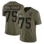 Johmsee NE.Patriots #75 Alijah Vera-Tucker Player Olive 2025 Salute To Service Limited Stitched Jerseys