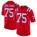 Johmsee NE.Patriots #75 Alijah Vera-Tucker Player Red Home Game Stitched Jerseys