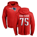 Johmsee NE.Patriots #75 Alijah Vera-Tucker Player Red LOGO Pullover Hoodies Home Game Stitched Jerseys