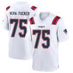 Johmsee NE.Patriots #75 Alijah Vera-Tucker Player White Home Game Stitched Jerseys