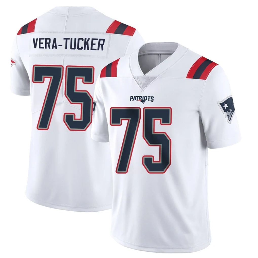 Johmsee NE.Patriots #75 Alijah Vera-Tucker Player White Vapor Untouchable Home Game Stitched Jerseys