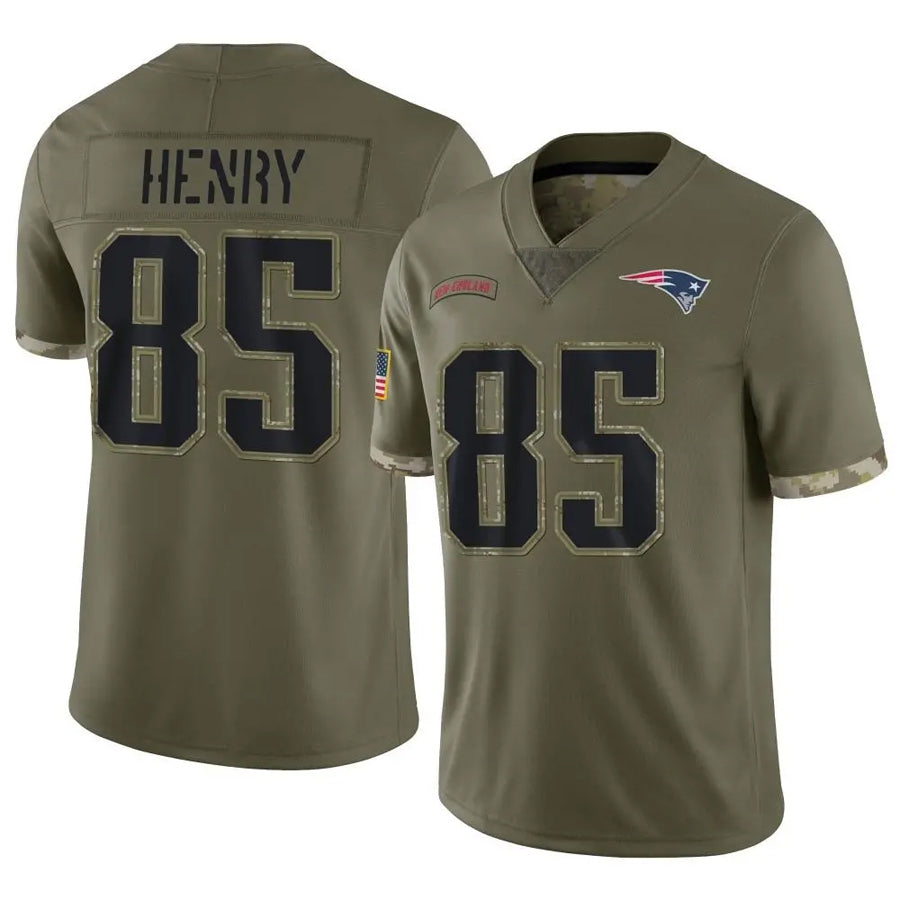 Johmsee NE.Patriots #85 Hunter Henry Player Olive Salute To Service Limited Stitched Jerseys