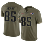 Johmsee NE.Patriots #85 Hunter Henry Player Olive Salute To Service Limited Stitched Jerseys