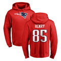 Johmsee NE.Patriots #85 Hunter Henry Player Red LOGO Pullover Hoodies Home Game Stitched Jerseys