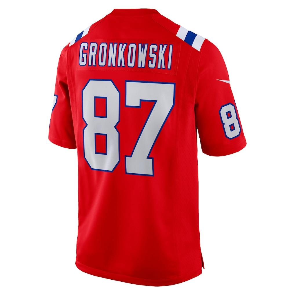 Johmsee NE.Patriots #87 Rob Gronkowski Red Alternate Retired Player Game Stitched Jerseys